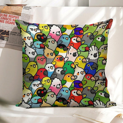 Everybirdy Pattern 2023 Linen Throw Pillow Cover