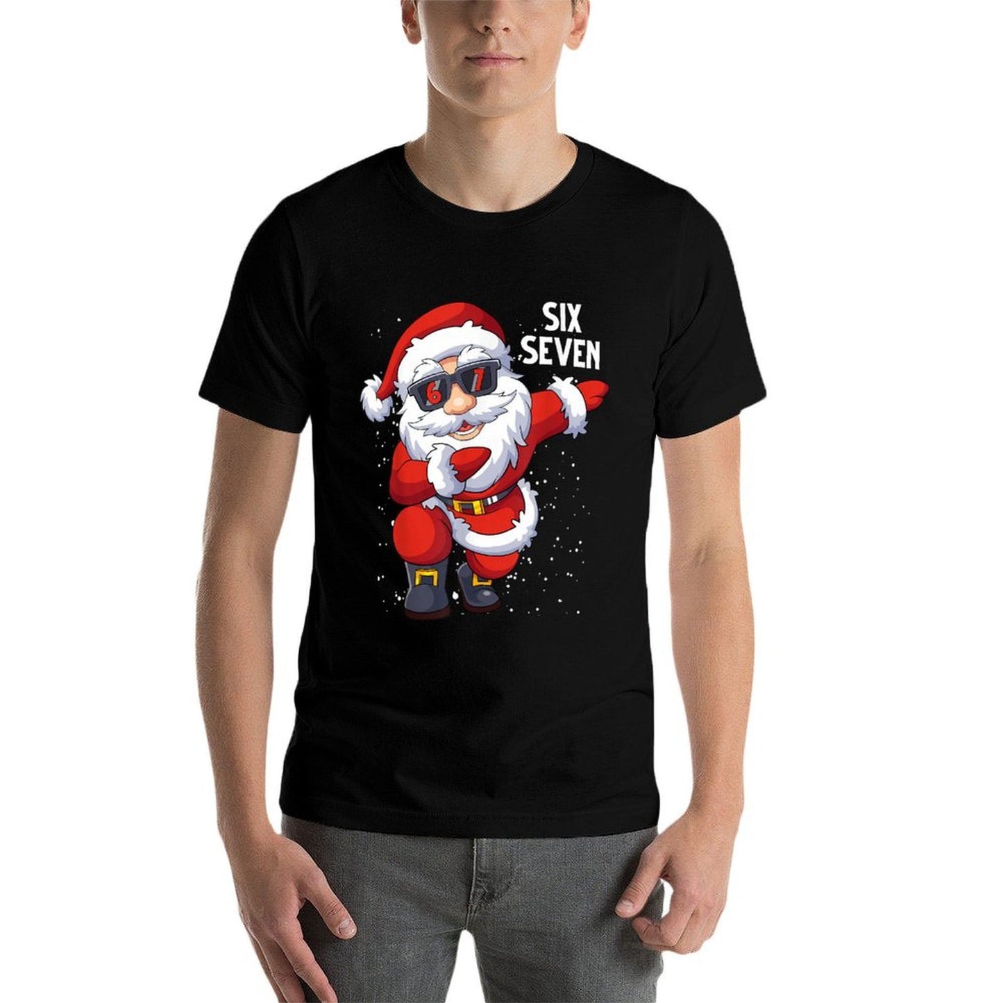 Funny Santa Dabbing Six Seven Christmas 67 Meme Gen Alpha  Moisture-wicking T-Shirt
