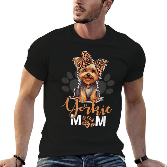 Yorkie Mom Yorkshire Leopard Dog Lovers Mother&#39;s Day T-Shirt