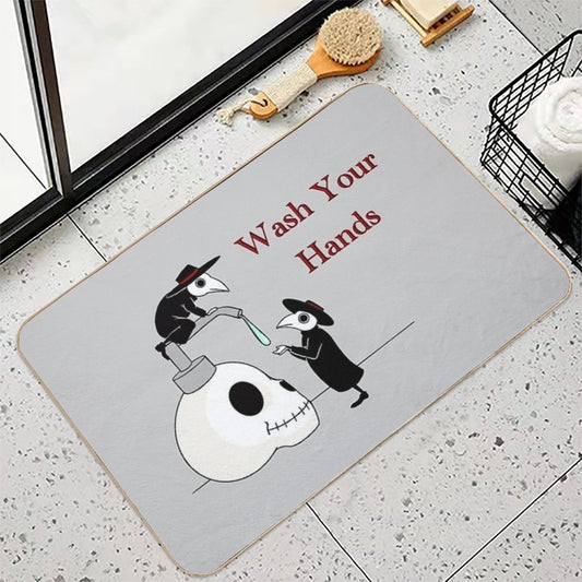Wash Your Hands! Plague Doctors. Bath Mat