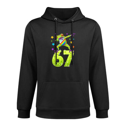 Dabbing Frog 67 Funny Six Seven Gen Z Slang Meme Cute Unisex Design Hoodie