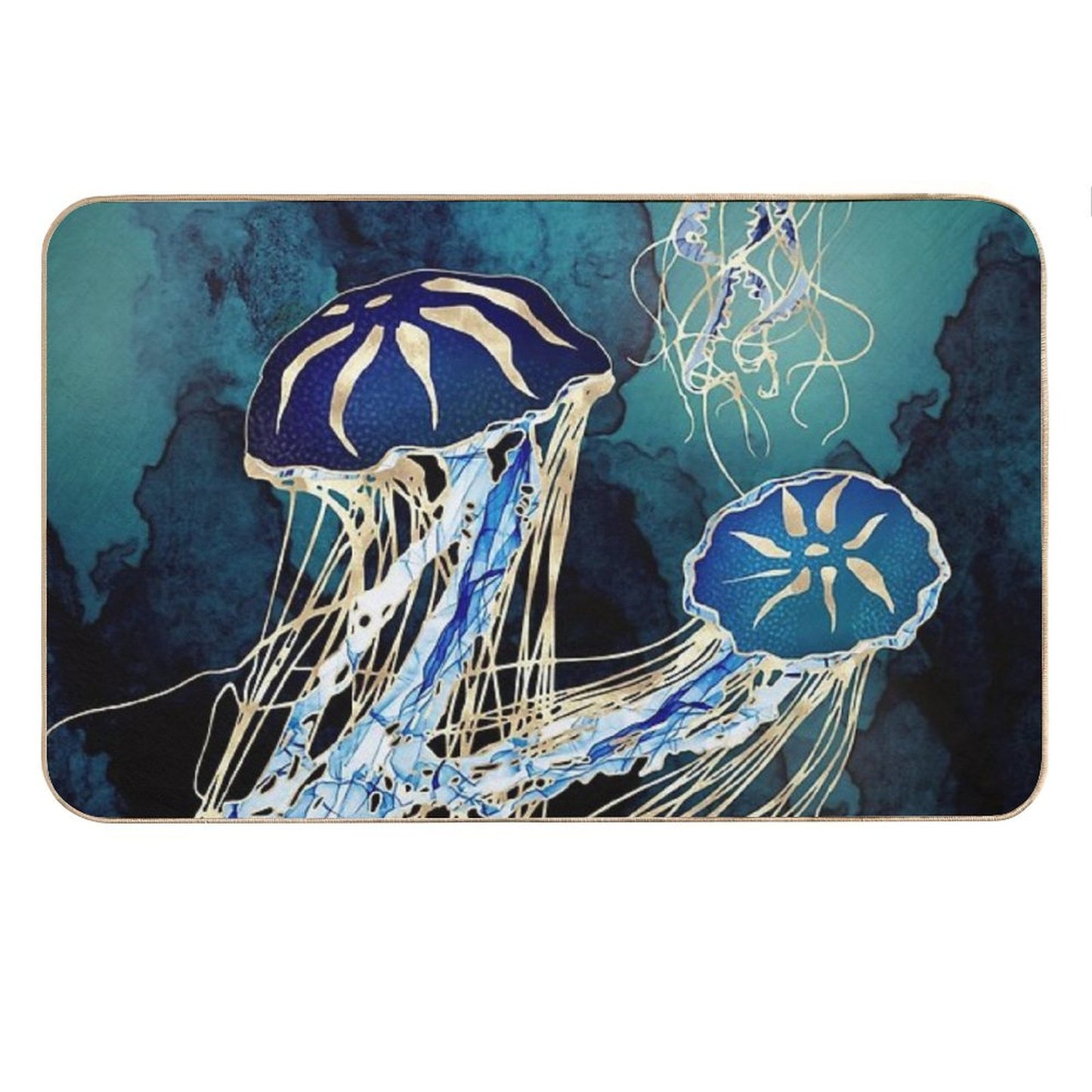 Metallic Jellyfish III Bath Mat