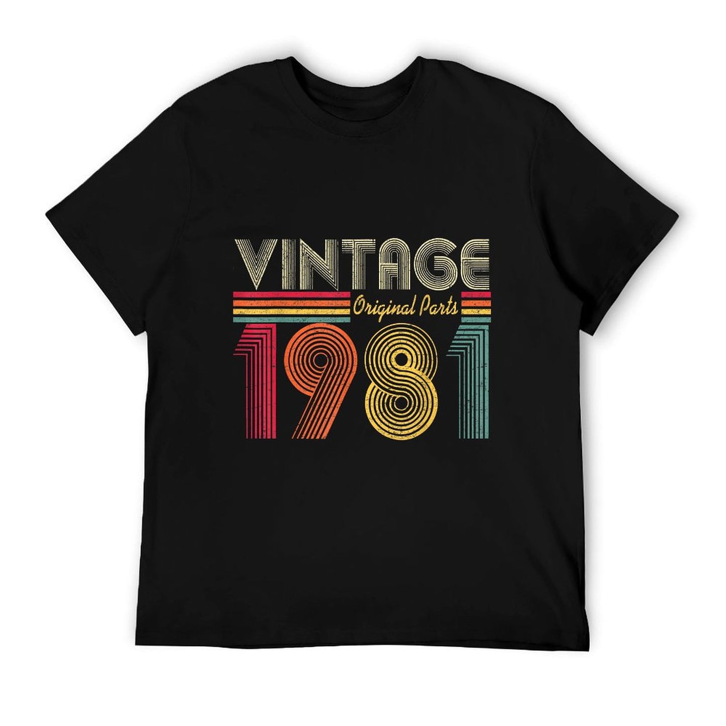 Vintage 1981 40th Birthday Gift Men Women 40 Years Old  Rolled Sleeves T-Shirt