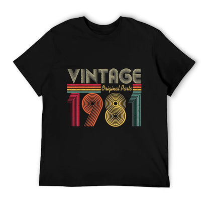 Vintage 1981 40th Birthday Gift Men Women 40 Years Old  Rolled Sleeves T-Shirt