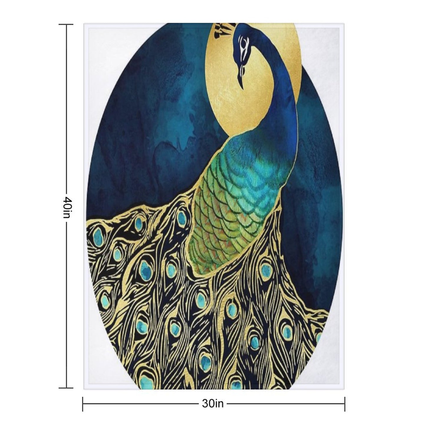 Golden Peacock Throw Blanket