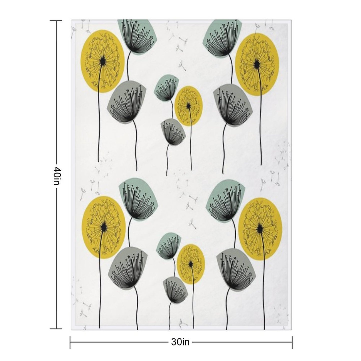 Mid Century Dandelions Throw Blanket