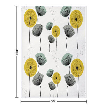Mid Century Dandelions Throw Blanket