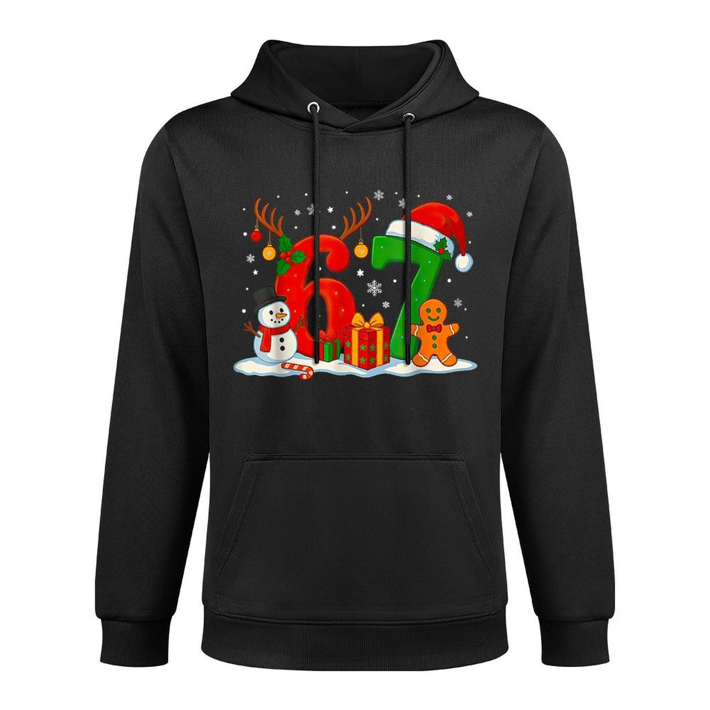 Funny Six Seven 67 Meme 6 7 Elf Santa Christmas Pajamas Kids Casual Wear Hoodie