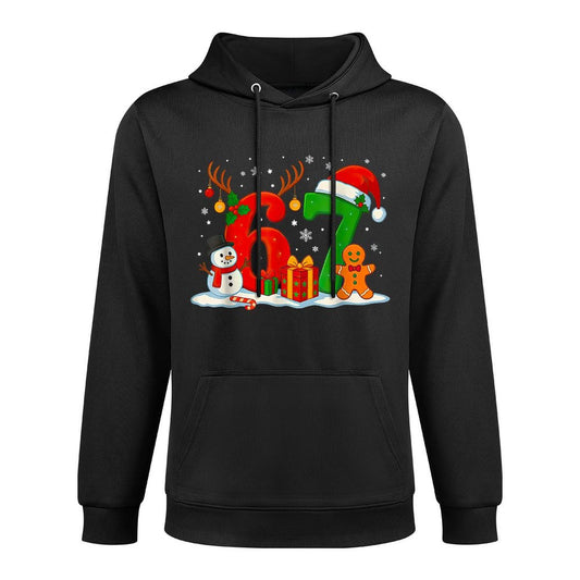 Funny Six Seven 67 Meme 6 7 Elf Santa Christmas Pajamas Kids Casual Wear Hoodie