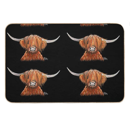 Scottish Hairy Highland Cow ' HeNRY B 2 ' by Shirley MacArthur Bath Mat