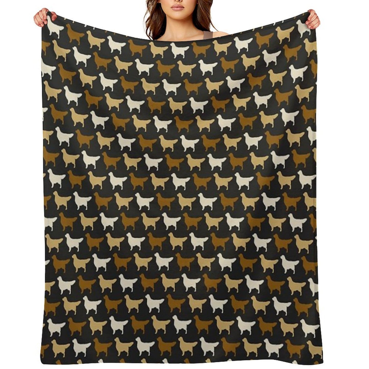 Golden Retriever Dog Breed Silhouette Throw Blanket