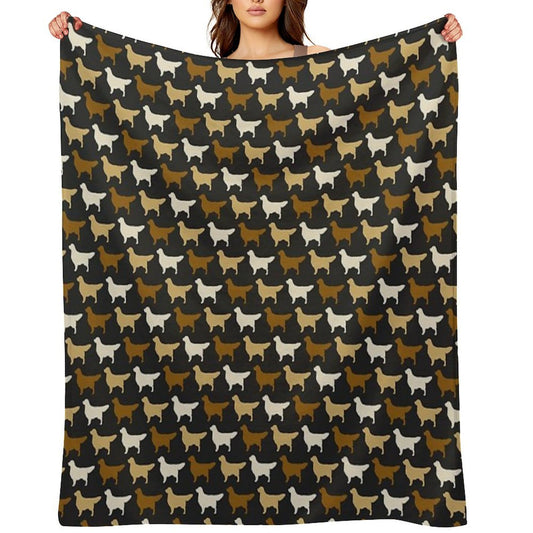 Golden Retriever Dog Breed Silhouette Throw Blanket