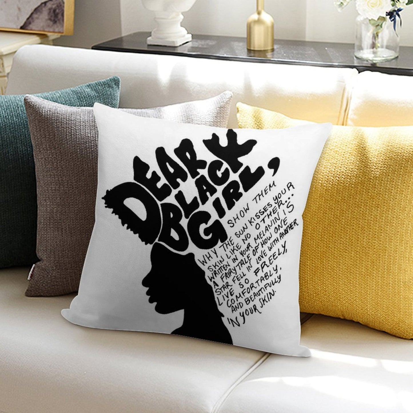 Dear Black Girl Soft Anti-Pilling Throw Pillow