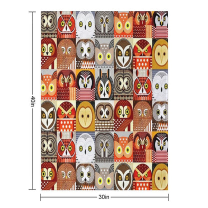 North American Owls Throw Blanket