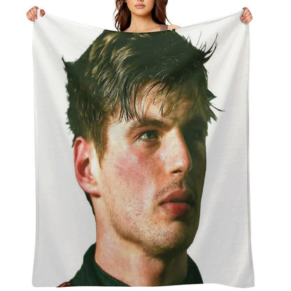 Max F1 Driver Sweaty Serious Face Throw Blanket