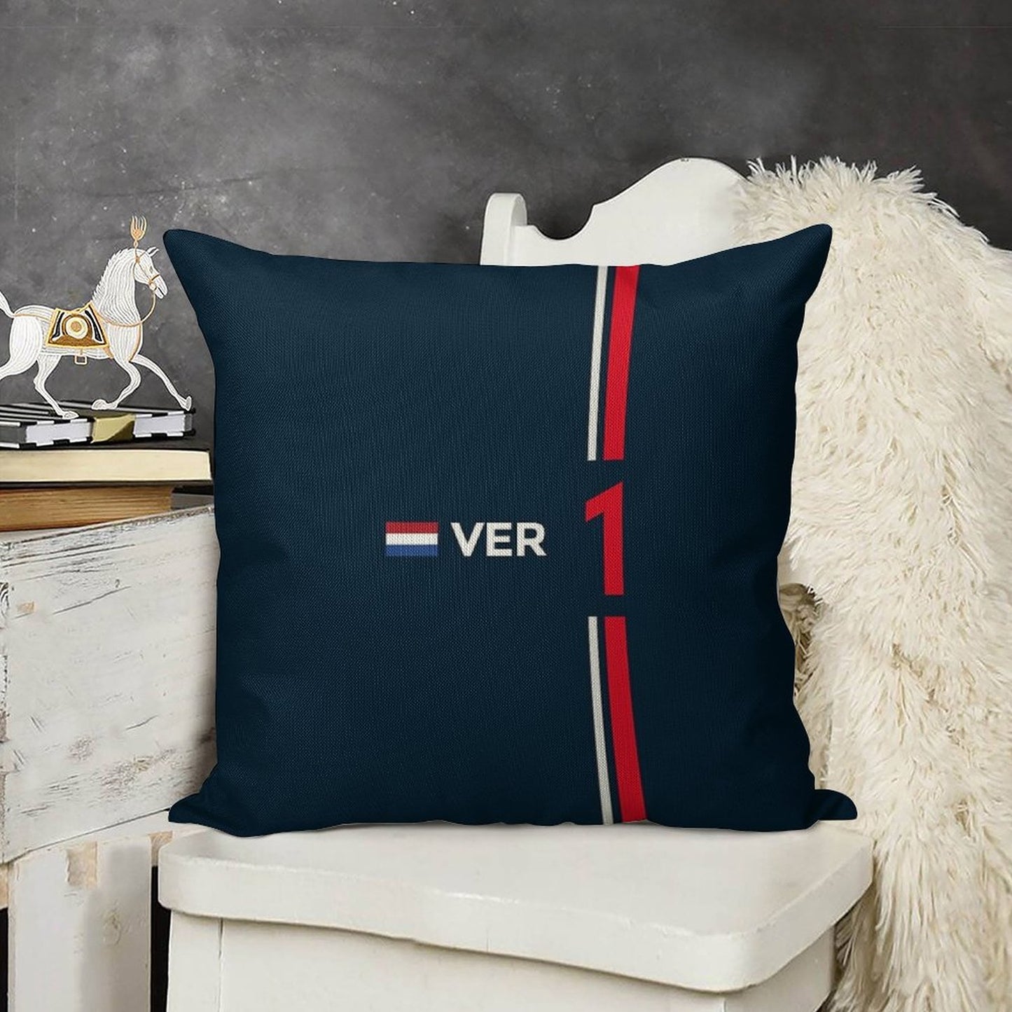 F1 2022 - #1 Verstappen Linen Throw Pillow Cover