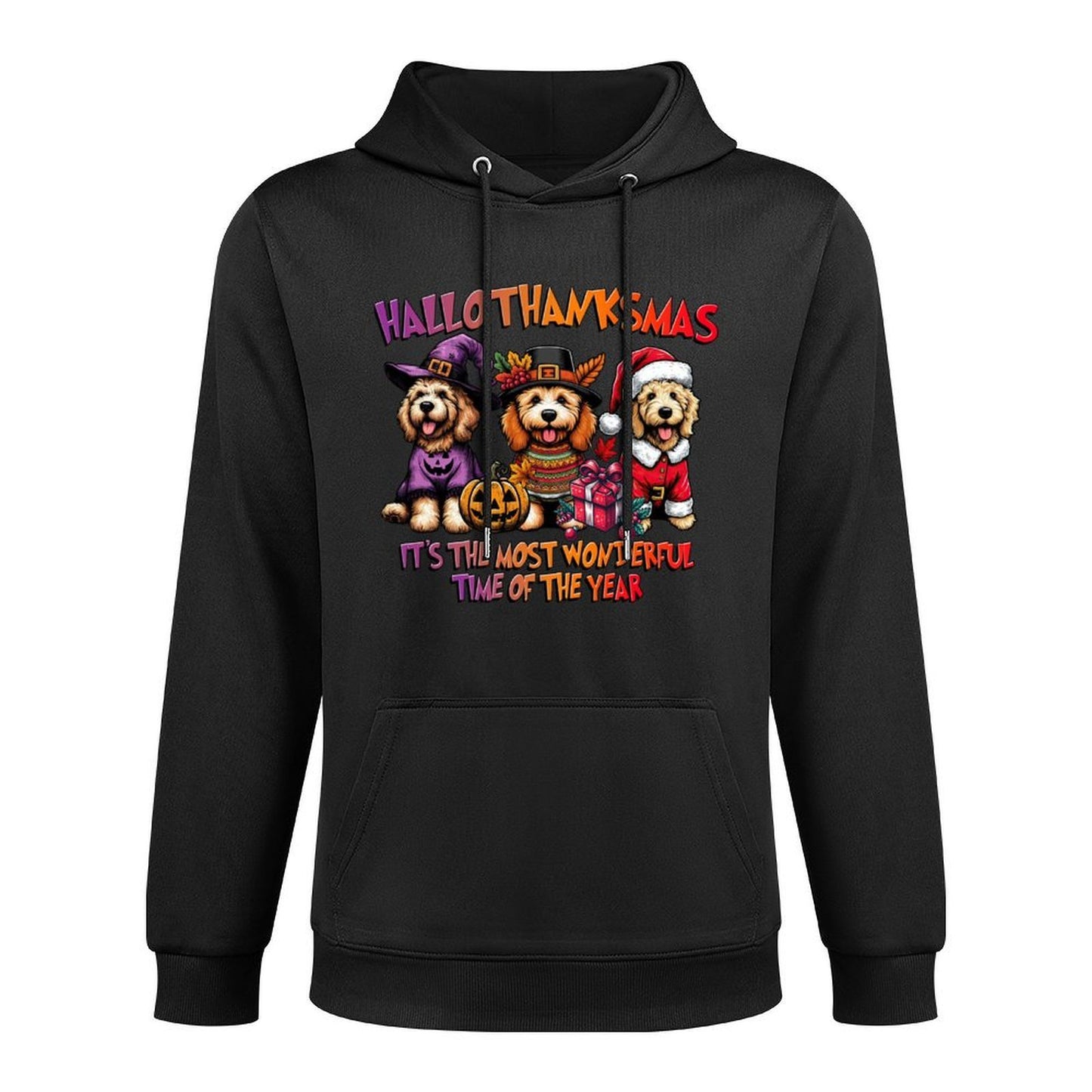 Goldendoodle Halloween Thanksgiving Christmas Men Women Kid Machine Washable Hoodie