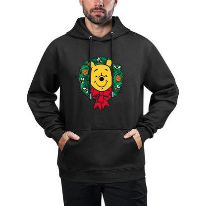 Amazon Essentials Winnie The Pooh Festive Holiday Christmas Wreath Sweatshirt Shrink-Resistant Hoodie