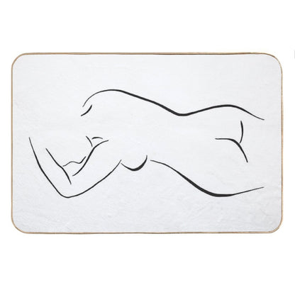 Minimal Female Body Line Art Bath Mat