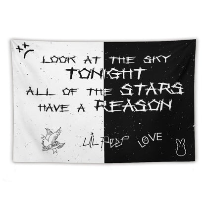 Lil Peep White And Black Star Tapestry