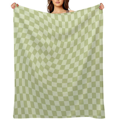 Trippy Swirl  Green Throw Blanket