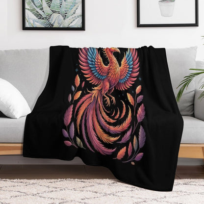 Fire Phoenix Bird Phoenix Reborn Firebird Phoenix Throw Blanket