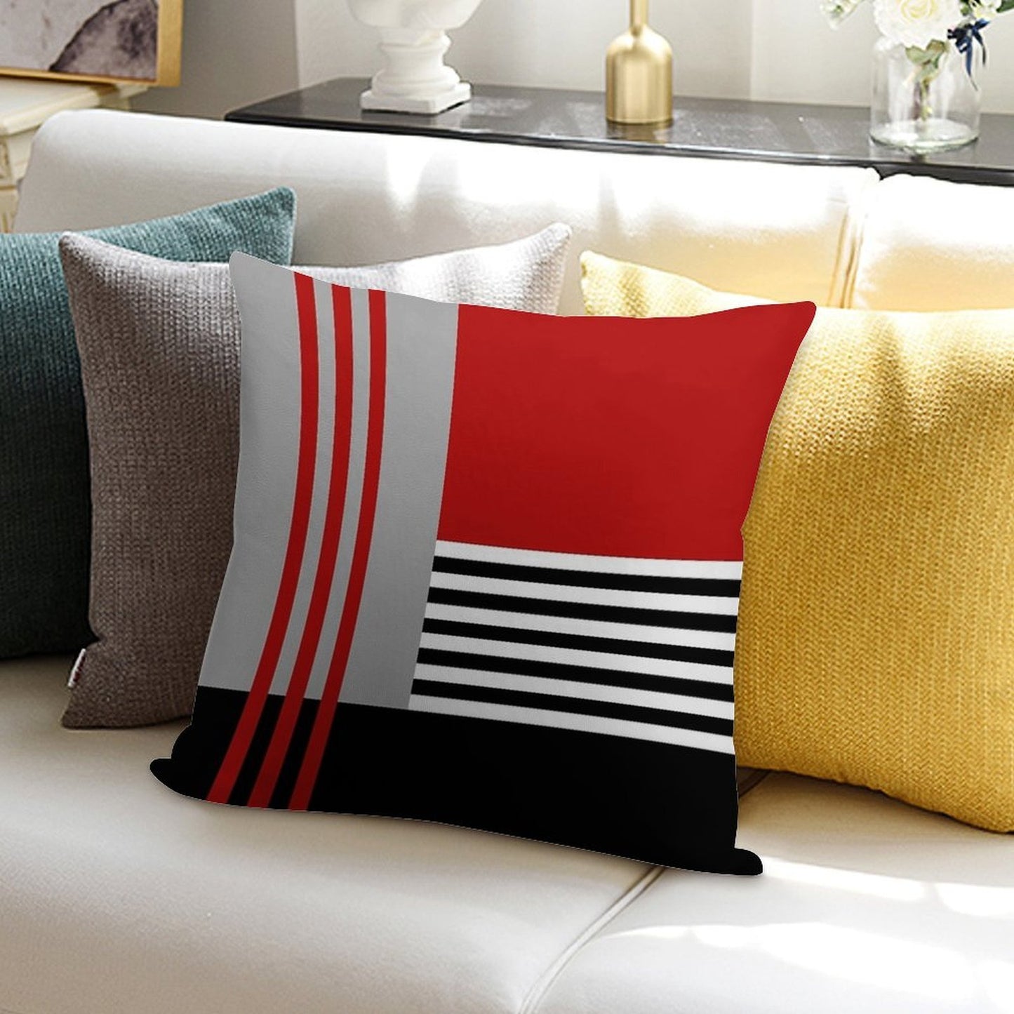 Colorful Geometry Soft Easy Maintenance Throw Pillow