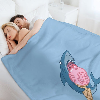 SHARK AND ICE CREAM Throw Blanket