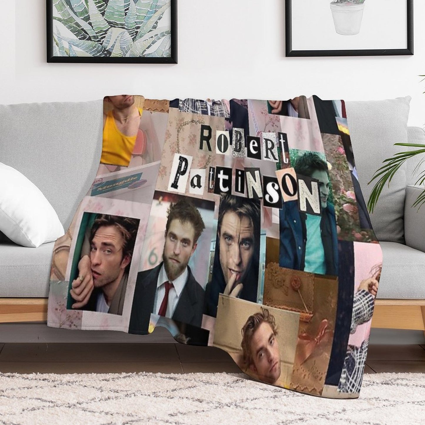 Robert Pattinson Photo Collage High Quality Throw Blanket