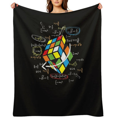 Cool Math Rubik Rubix Rubics Player Cube Math Lovers T-Shirt Throw Blanket