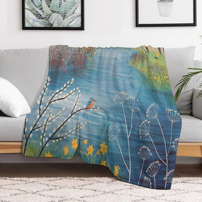 Spring at Kingfisher Pool Throw Blanket