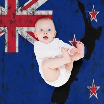 New Zealand Flag Silhouette Throw Blanket