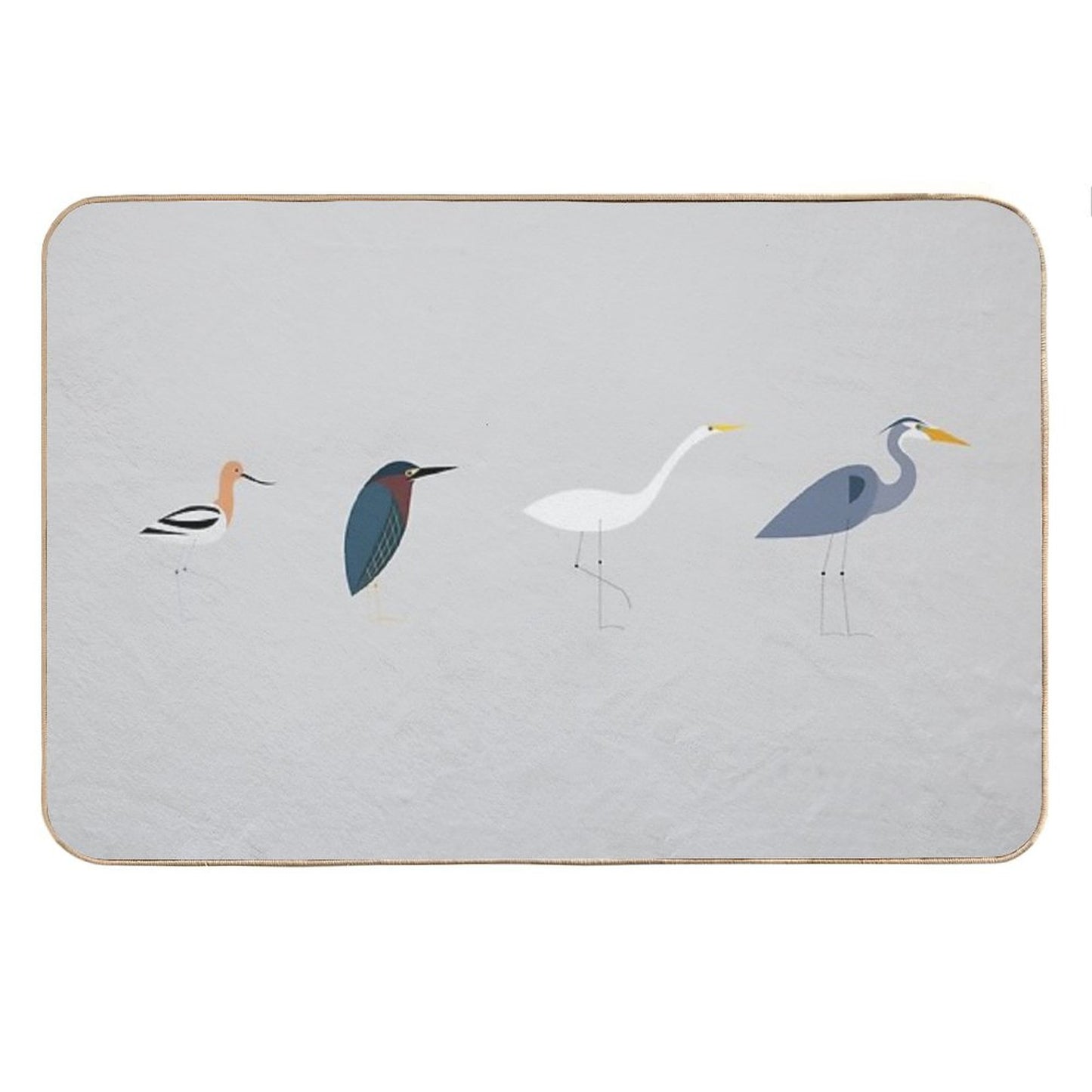 Wading Birds of North America (Blue Heron, Green Heron, Egret, Avocet) Bath Mat