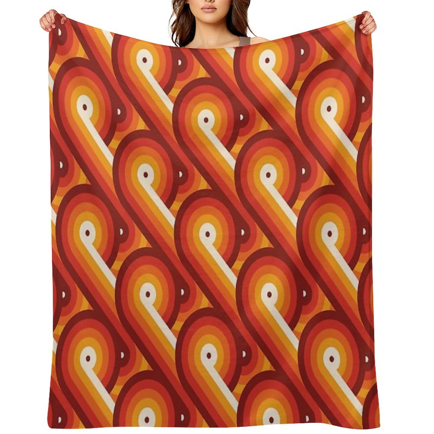Disco Circles Geometric Pattern – “The Rogue” Palette Throw Blanket