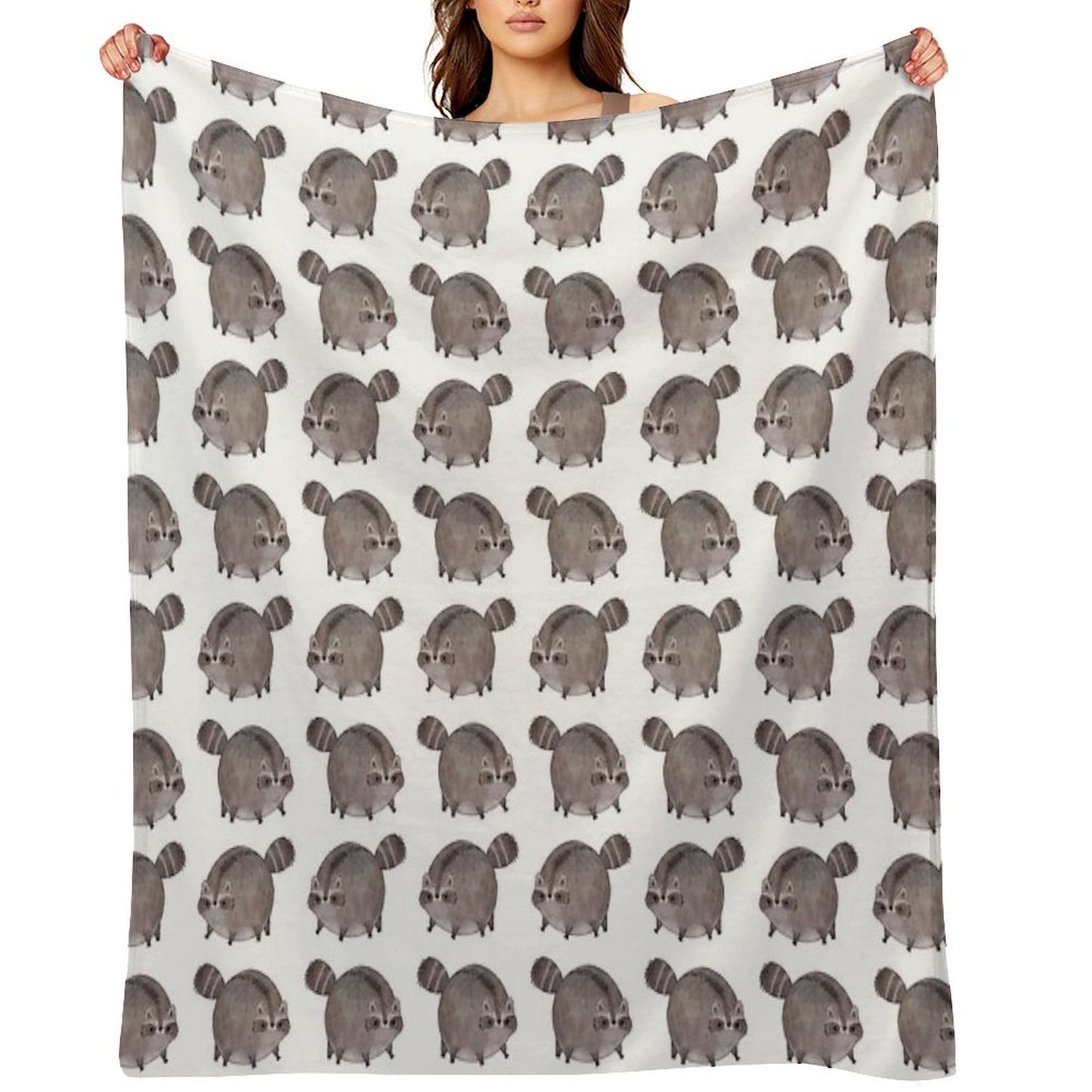 Chubby Trash Panda Throw Blanket