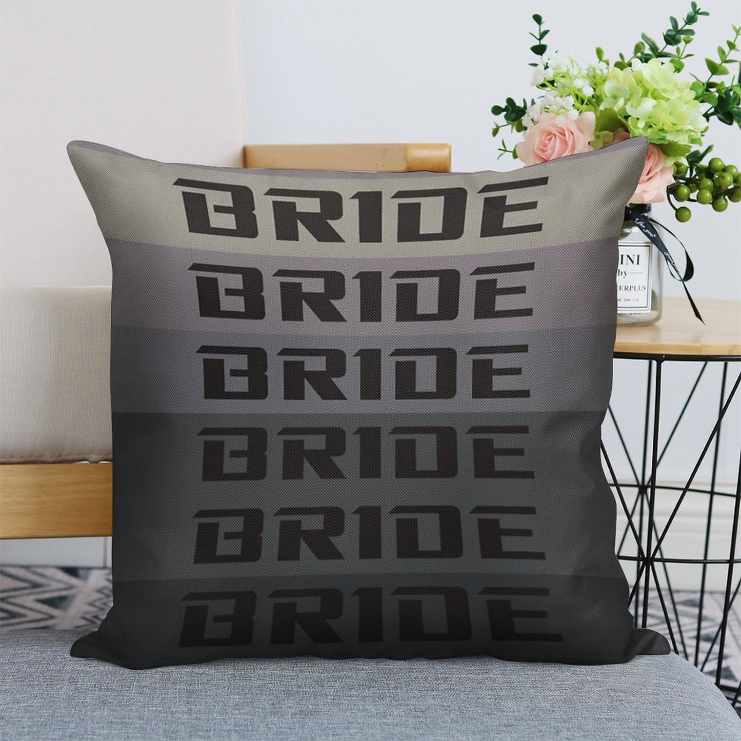 BRIDE JDM MATERIAL Linen Throw Pillow Cover