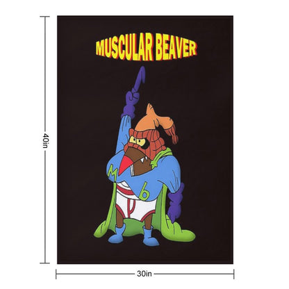 Muscular Beaver Throw Blanket