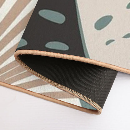 Minimal Yin Yang Monstera Fan Palm Finesse #1 #tropical #decor #art Bath Mat