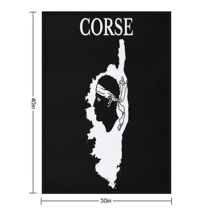 Corsica (Corse) Map, France, French Region. Throw Blanket