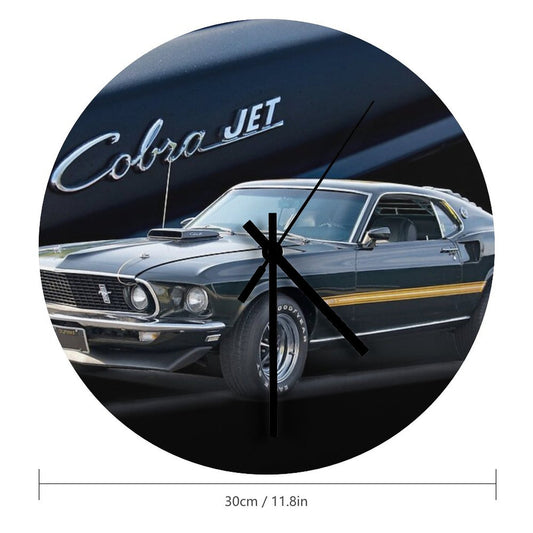 1969 Mustang Mach 1 'Cobra Jet' Wall Clock