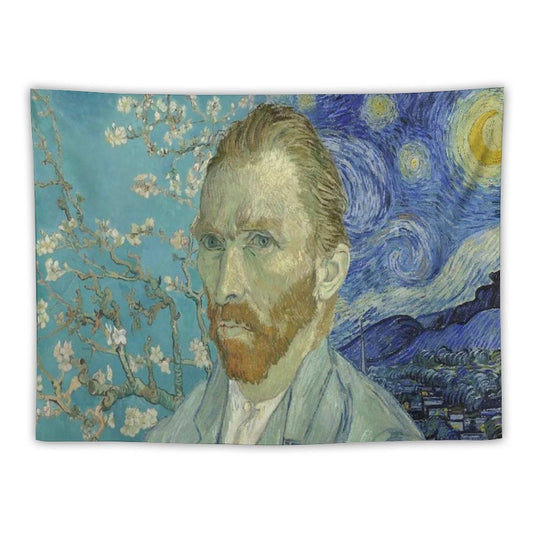 Van Gogh with Stary Night & Almond Blossoms Tapestry