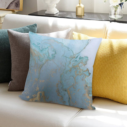 Blue And Gold Soft Skin-Friendly Throw Pillow