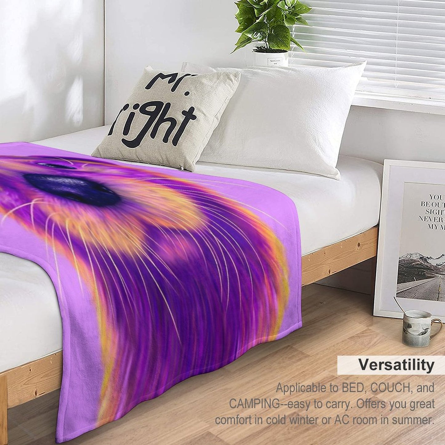 Purple Otter Throw Blanket