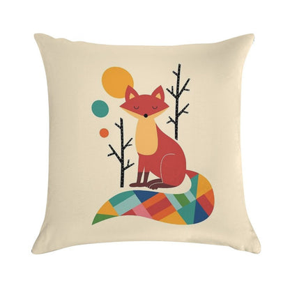 Rainbow Fox Soft Multiple Sizes Throw Pillow