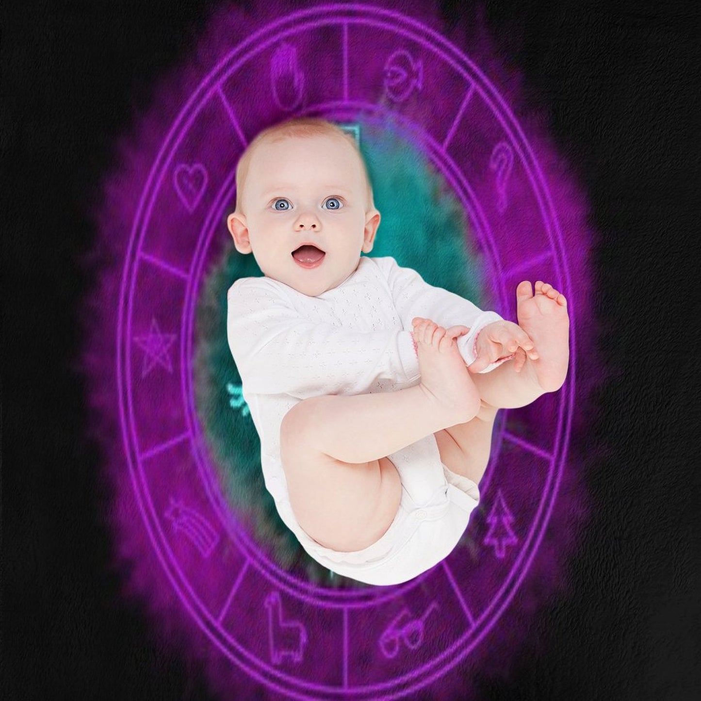 Bill Cipher Symbol Bluegreenpurple Throw Blanket