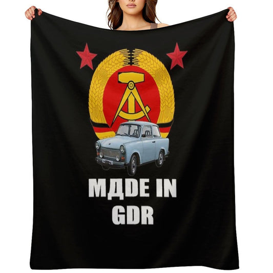Made in GDR, GDR, East Germany, Trabant, Ossi Throw Blanket