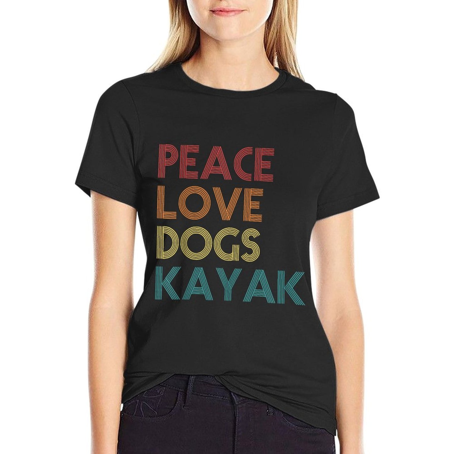 Kayaker Kayaking Apparel Kayak And Dog Lovers Vintage Retro T-Shirt
