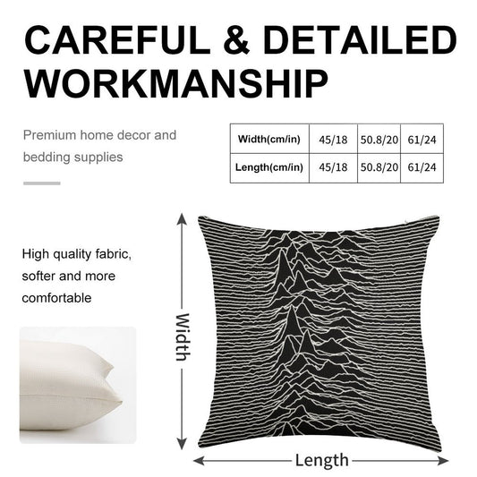 Unknown Pleasures [J01] Linen Throw Pillow Cover