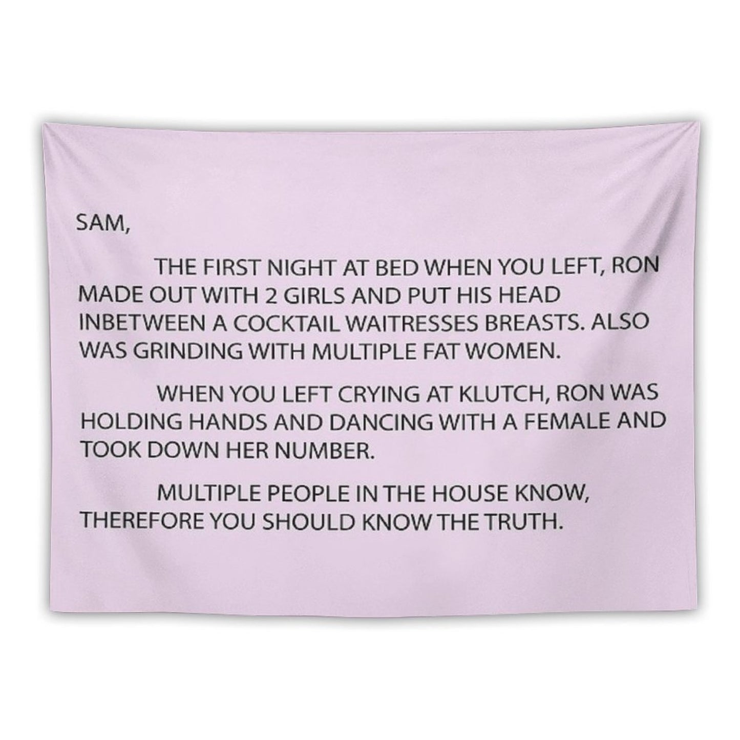 Letter to Sam Sammi Sammy Tapestry