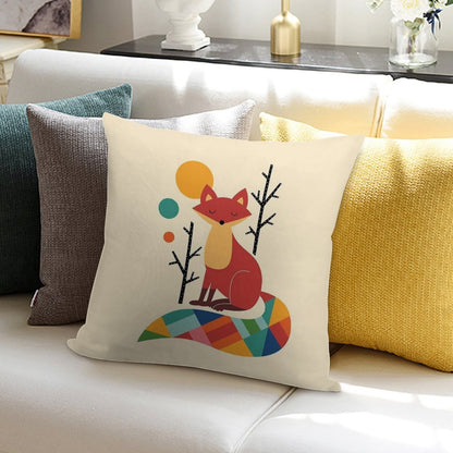 Rainbow Fox Soft Multiple Sizes Throw Pillow